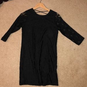 Black lace cross-back dress!